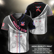 Puerto Rico Baseball Jersey in Boricua Gray for Men and Women, Red Fortress Coqui Frog, Puerto Rico Shirts Designed for Cultural Pride, Northryn Co.