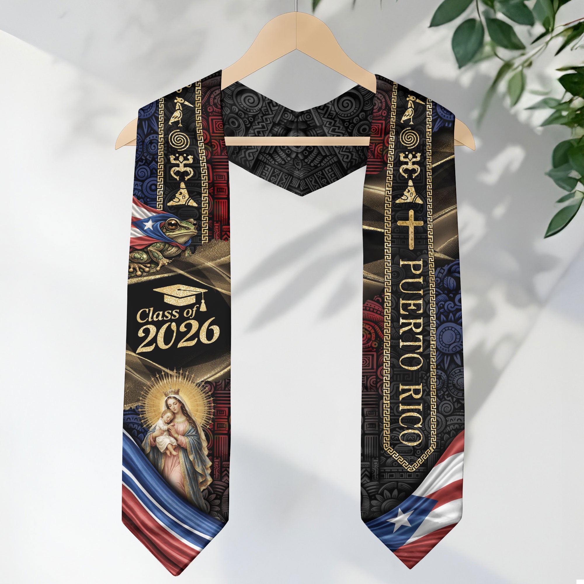 Puerto Rico Graduation Stole Class of 2026 Puerto Rican Graduation Sash Faith Heritage Style