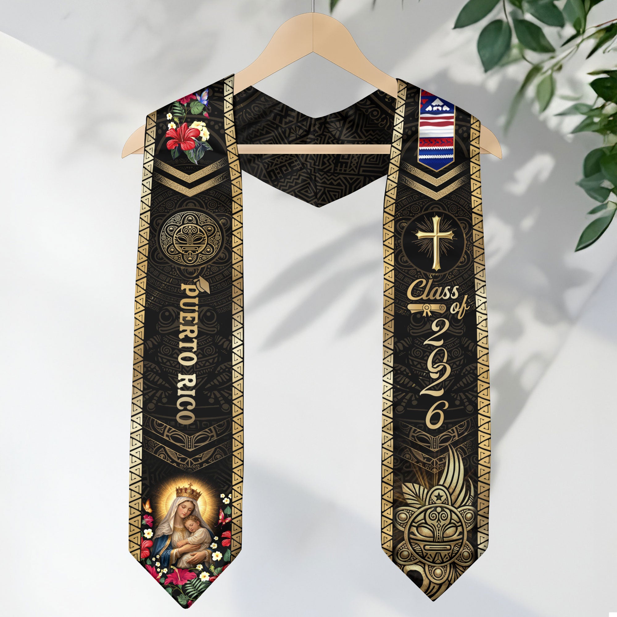 Puerto Rican Graduation Stole Class of 2026 Puerto Rico Graduation Sash Cultural Faith