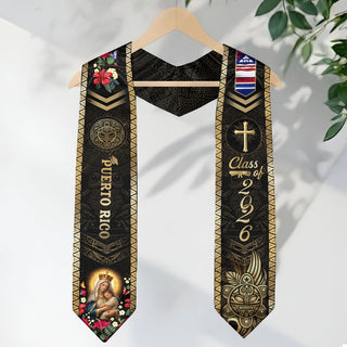 Puerto Rican Graduation Stole Class of 2026 Puerto Rico Graduation Sash Cultural Faith