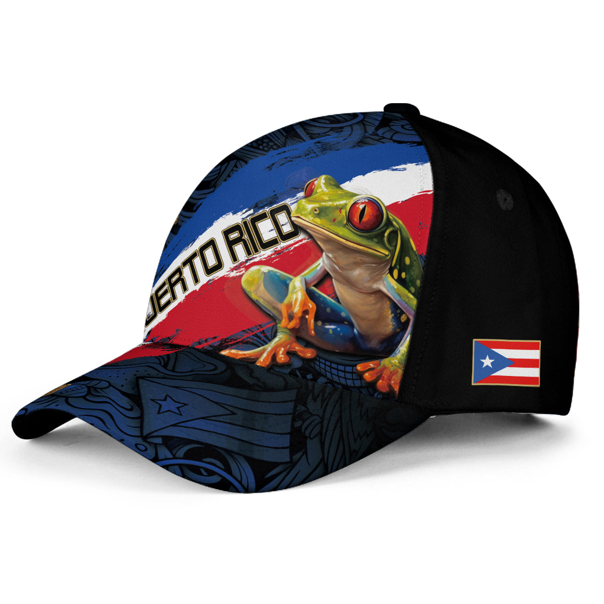Puerto Rico Baseball Cap Coqui Frog Custom Name Boricua Heritage Hat For Men