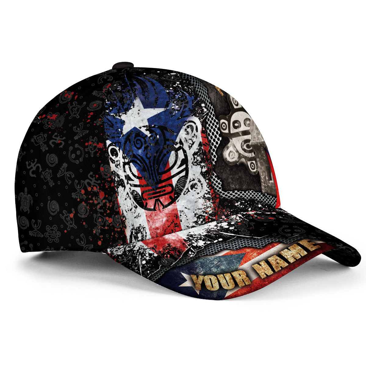 Puerto Rico Baseball Cap Taino Sun El Morro Flag Custom Name Boricua Heritage Hat