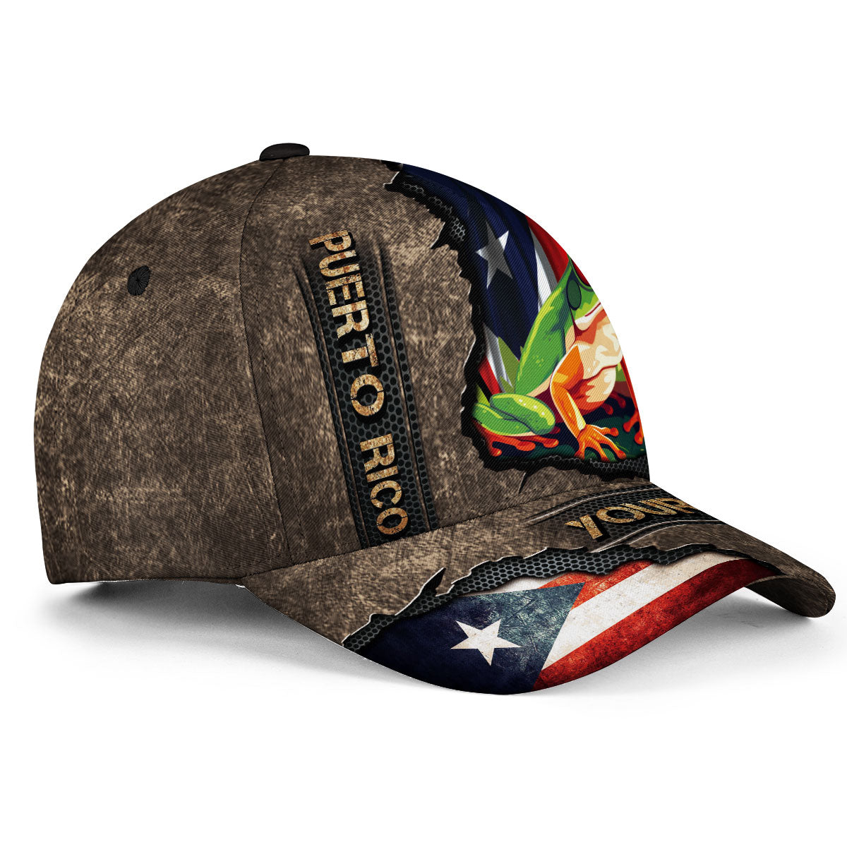 Puerto Rico Baseball Cap Taino Symbol Flag Custom Name Boricua Pride Hat