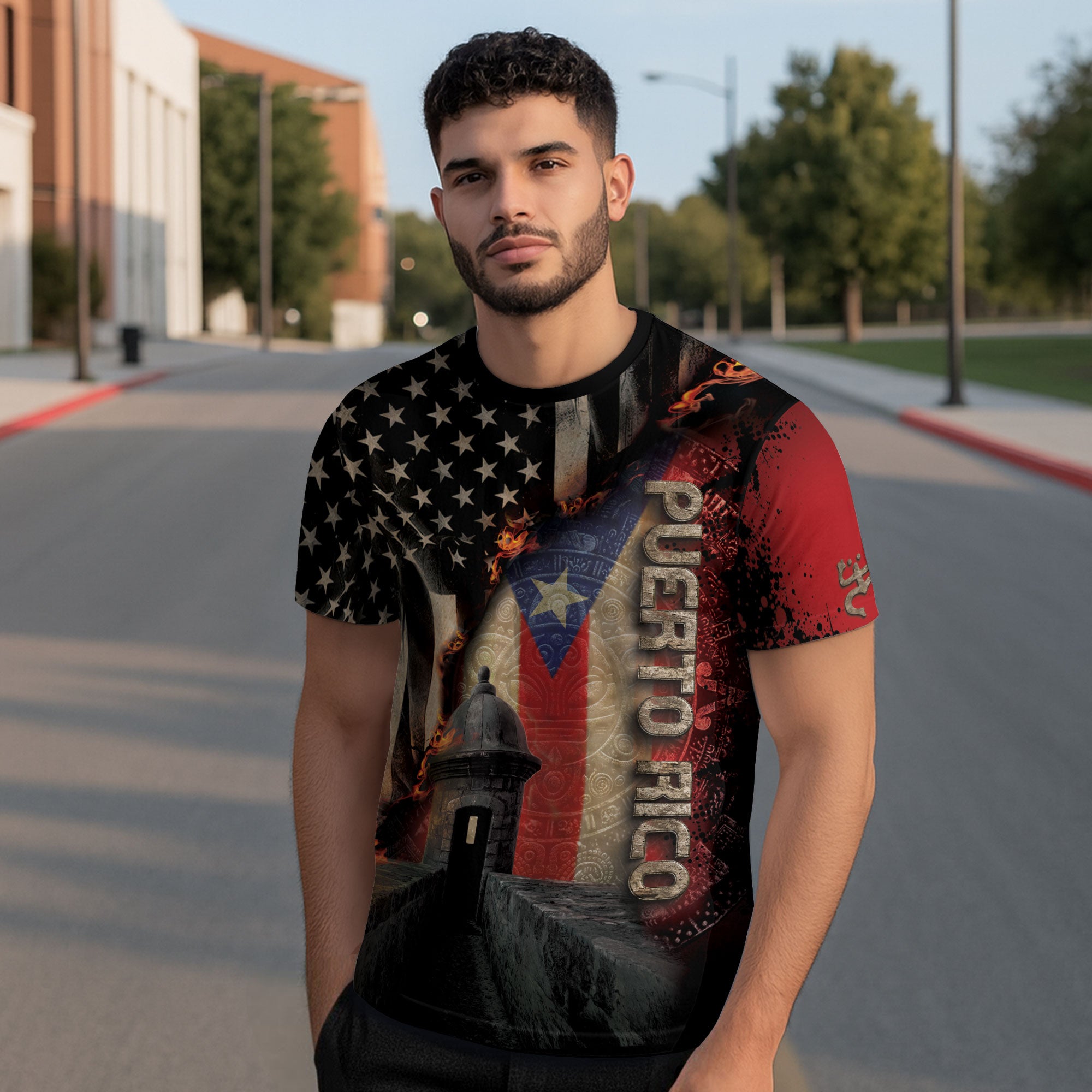 Puerto Rico USA Heritage Garita Taino Pride Boricua Roots Patriotic Spirit Shirt