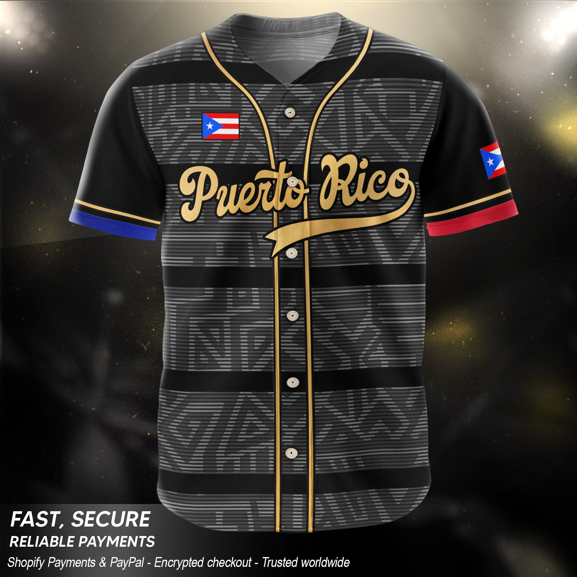 Puerto Rico Boricua Black Gray Taino Pattern Coqui Frog Heritage Baseball Jersey