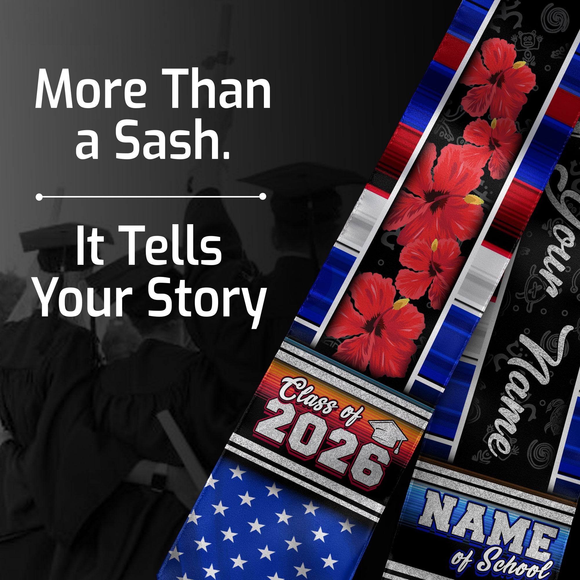 Personalized Puerto Rican Graduation Stole 2026 Custom Name USA Flag Boricua Sash