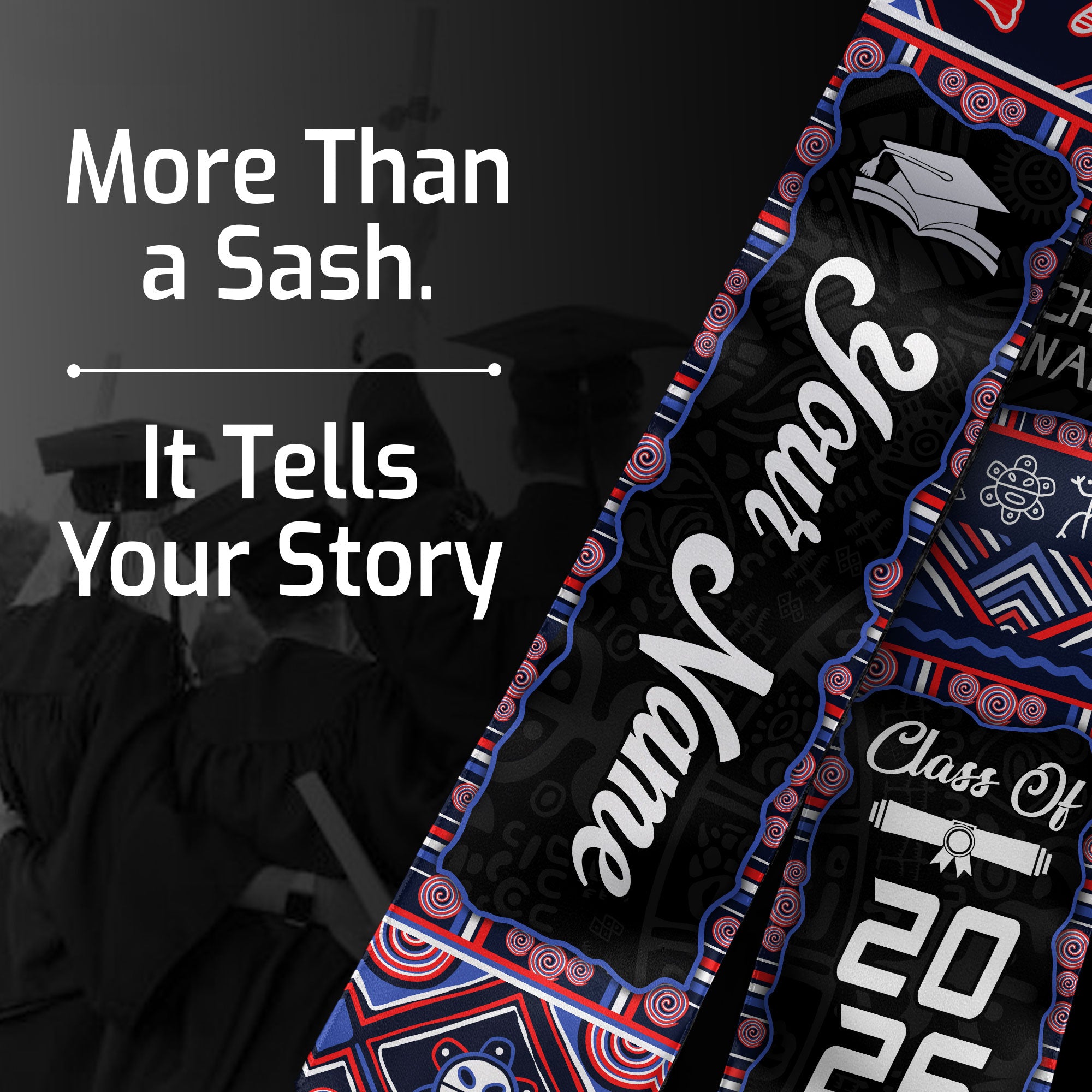 Personalized Puerto Rico Graduation Stole 2026 Taino Heritage Symbols Graduation Sash