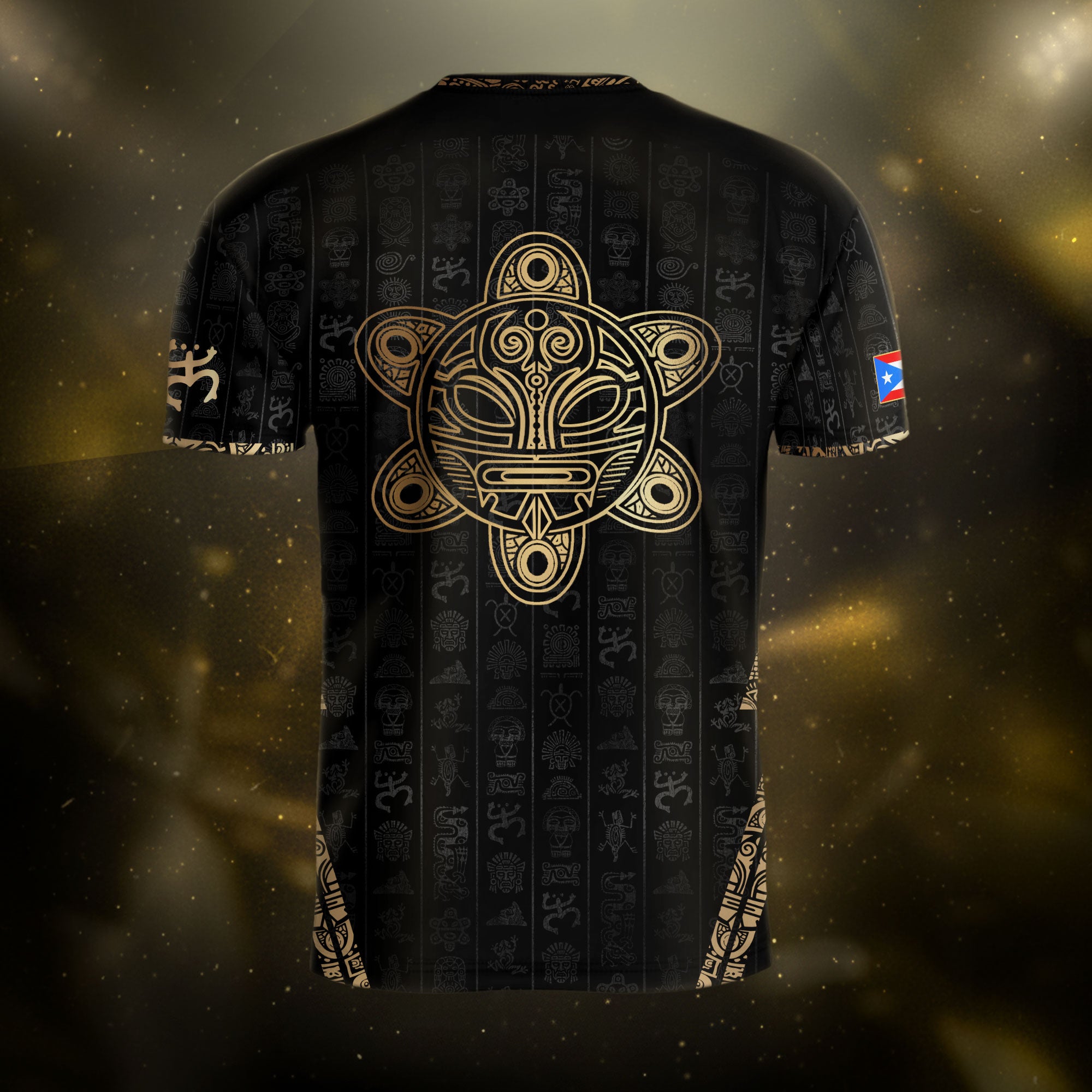 Puerto Rico Black Gold Taino Sun National Heritage Boricua Pride Soccer Jersey