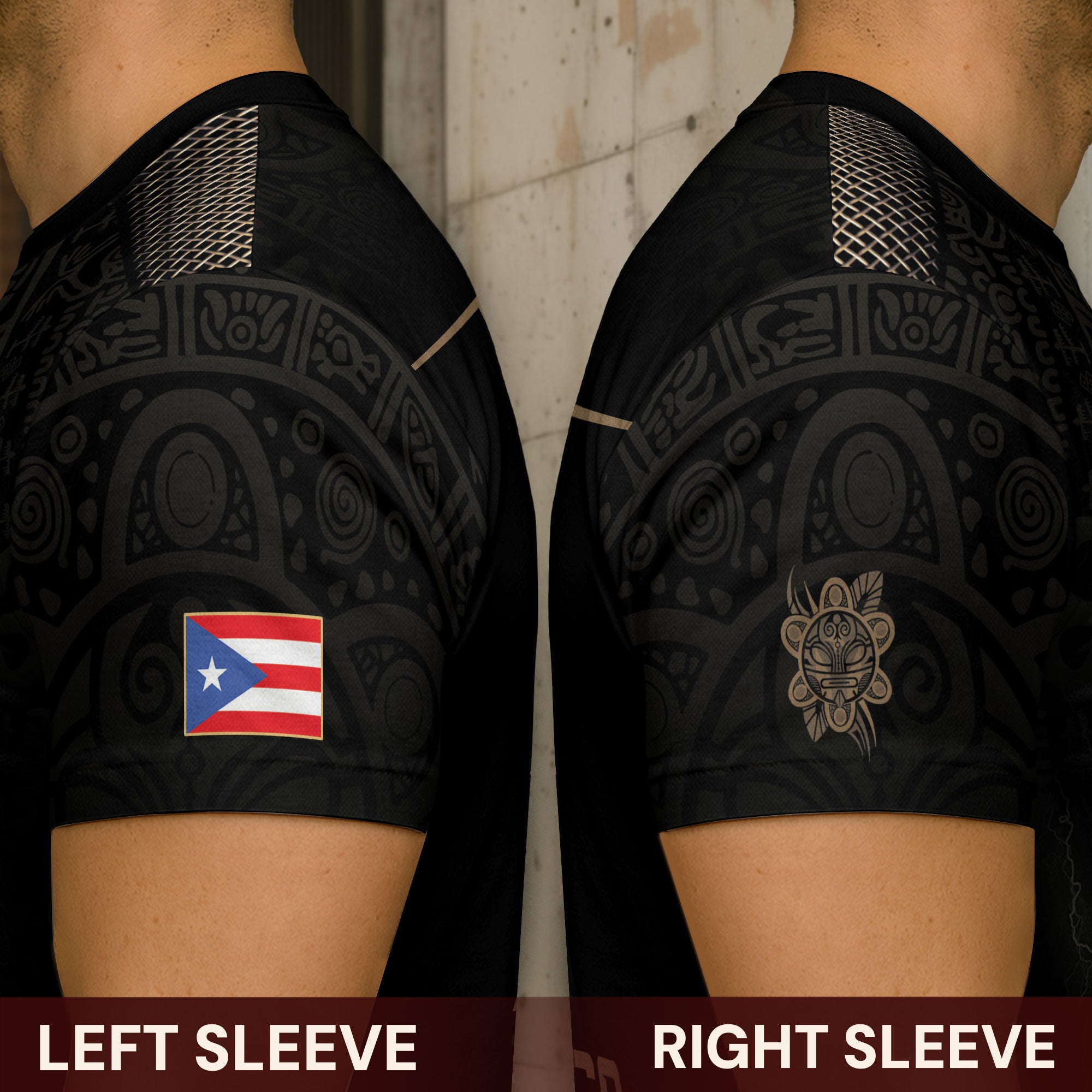 Puerto Rico Coqui Frog Taino Heritage Pride Boricua Tribal Camisa Dorada Negra