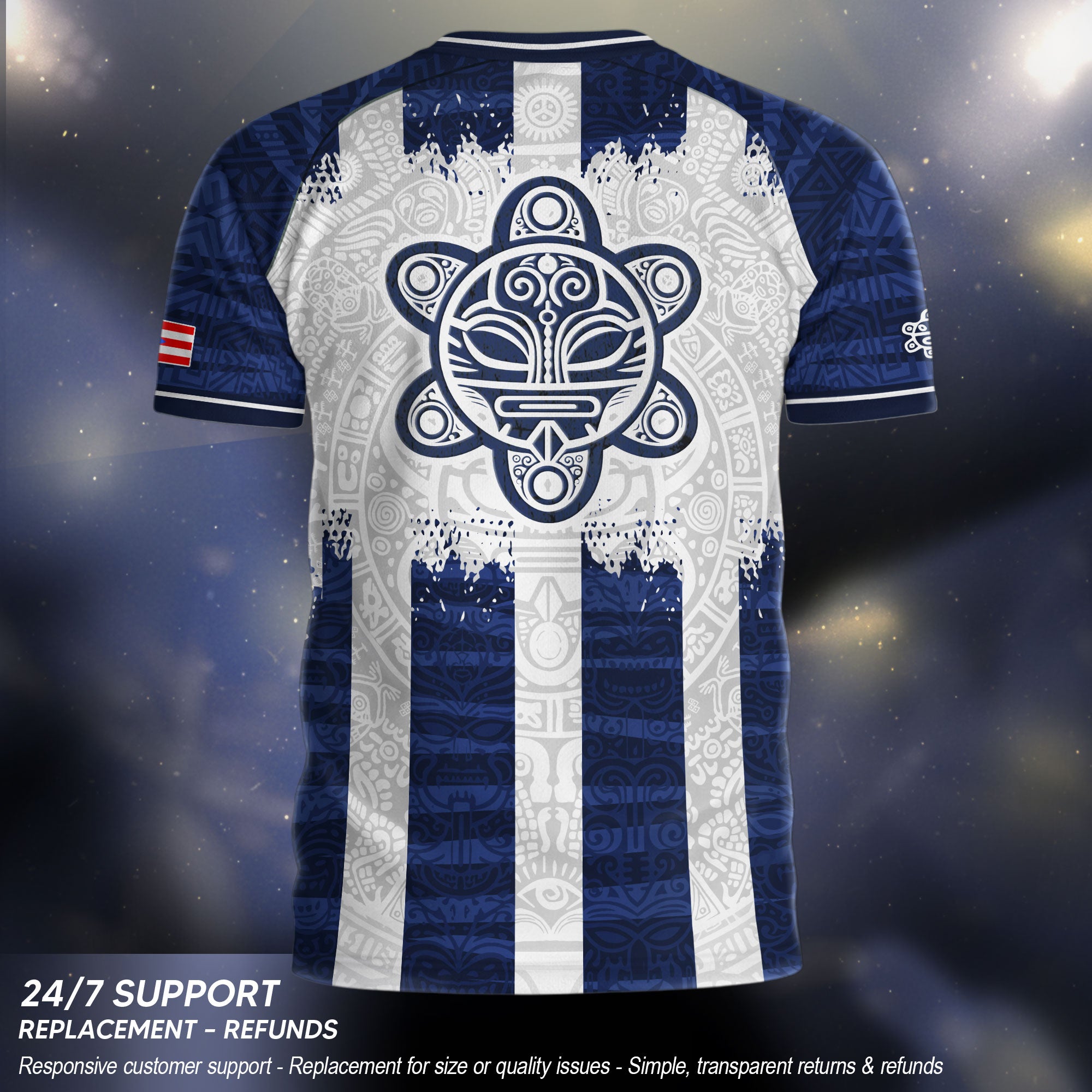 Puerto Rico Boricua Coqui Frog Taino Tribal National Soccer Jersey White Navy