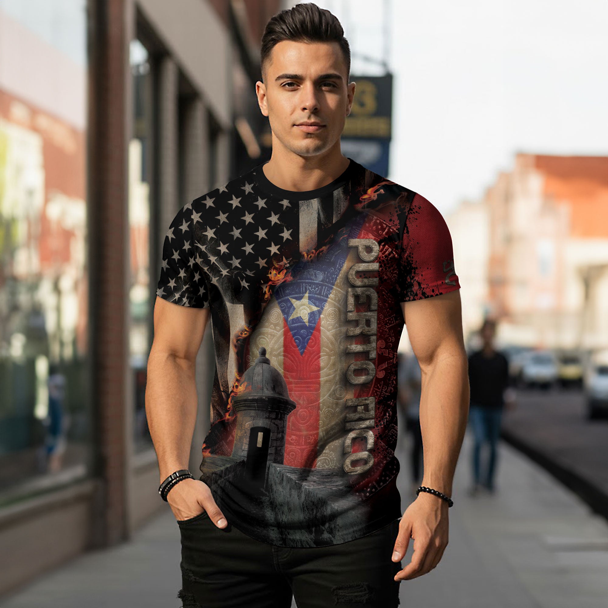 Puerto Rico USA Heritage Garita Taino Pride Boricua Roots Patriotic Spirit Shirt