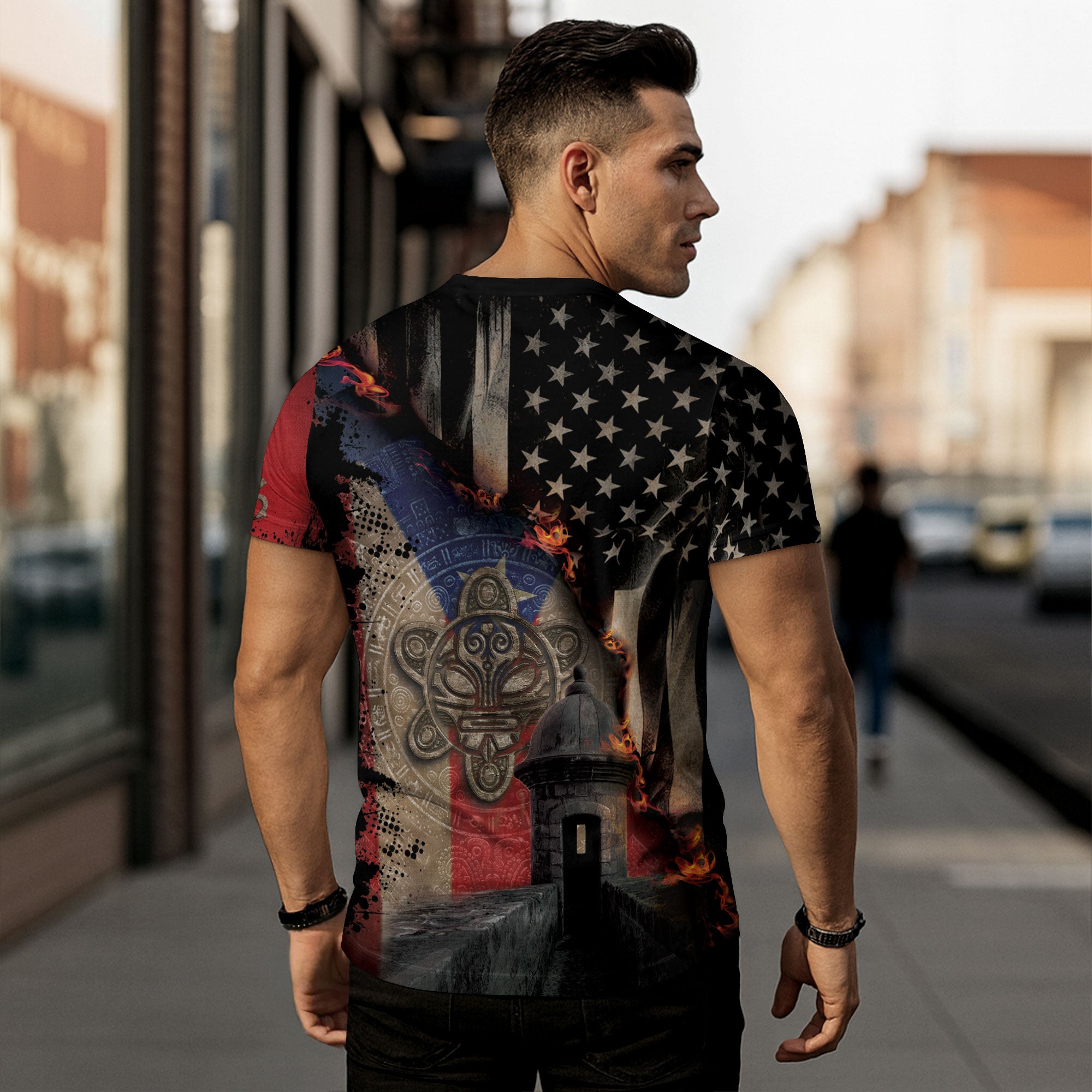 Puerto Rico USA Heritage Garita Taino Pride Boricua Roots Patriotic Spirit Shirt