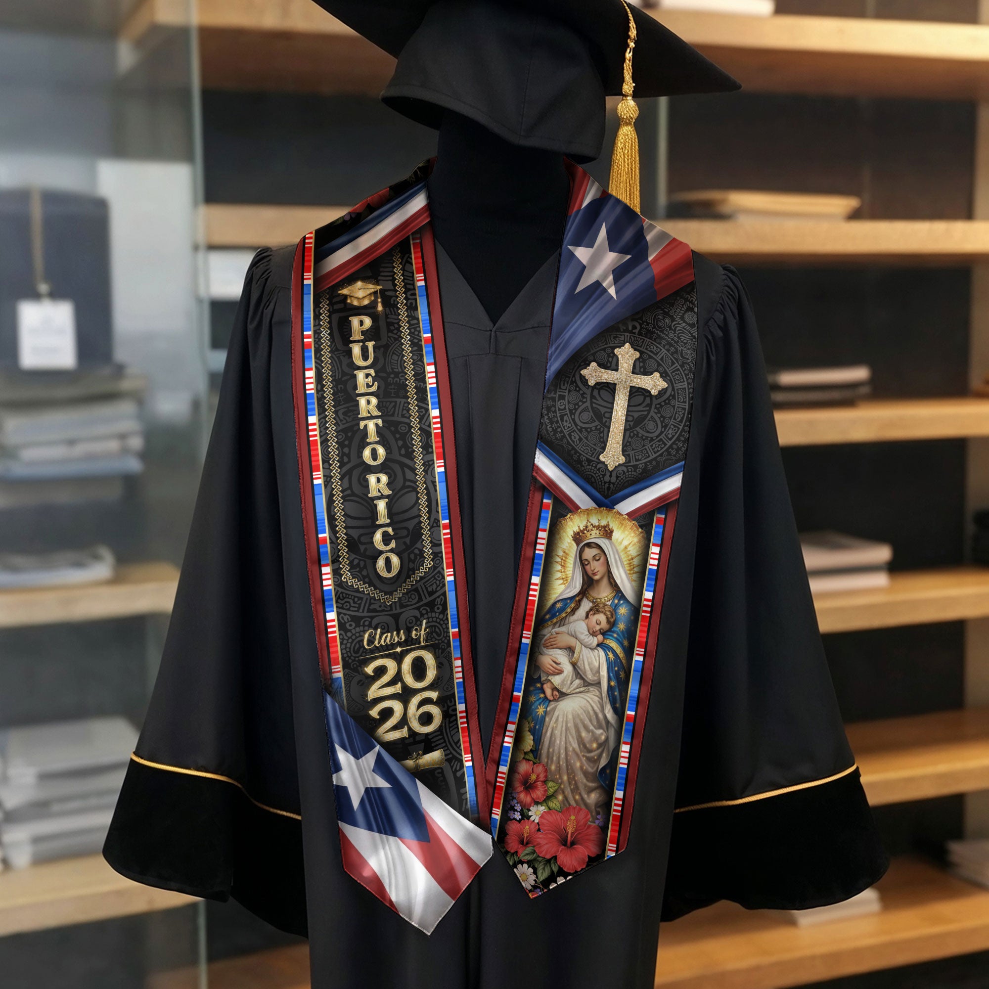 Puerto Rico Graduation Stole Class of 2026 Puerto Rican Graduation Sash 2026