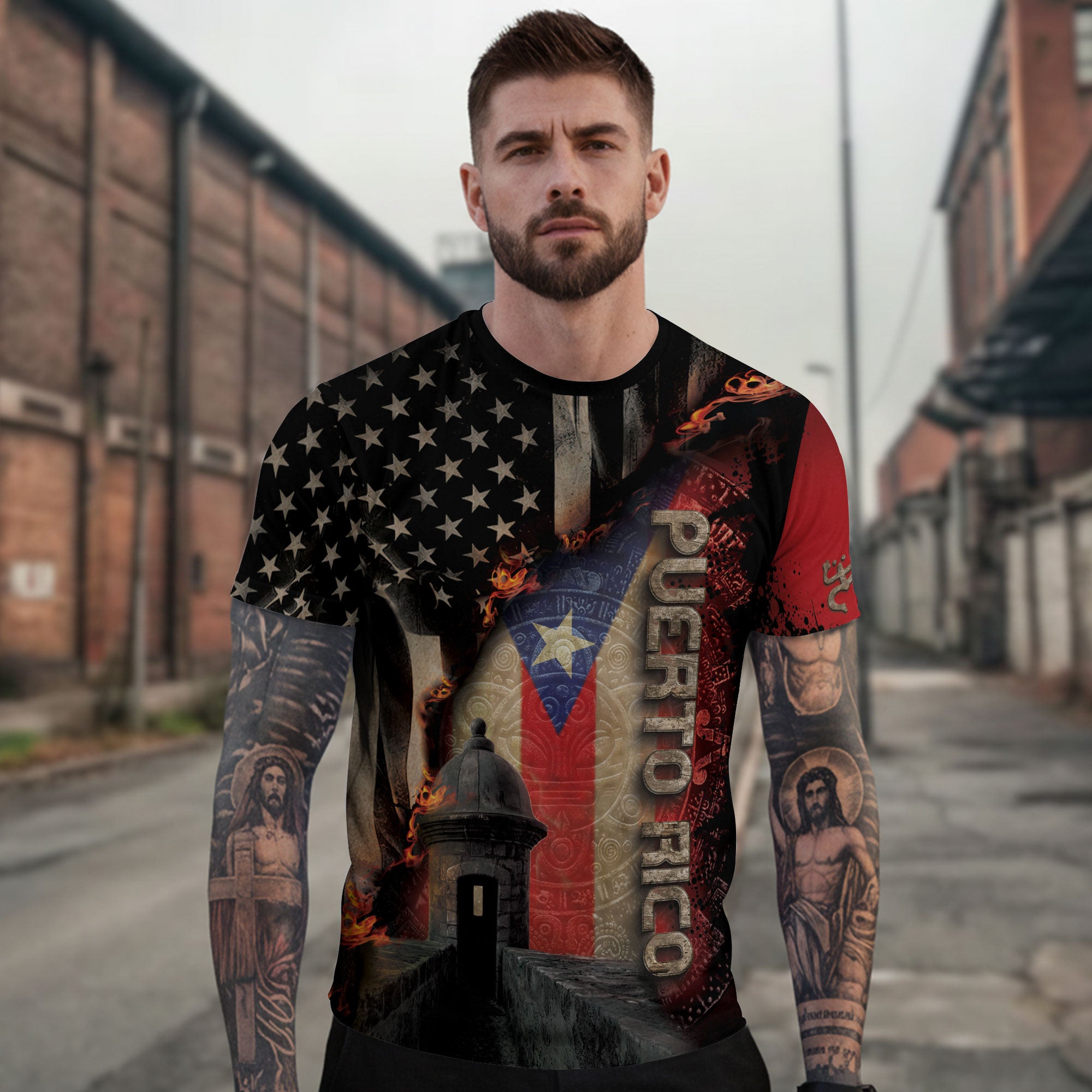 Puerto Rico USA Heritage Garita Taino Pride Boricua Roots Patriotic Spirit Shirt