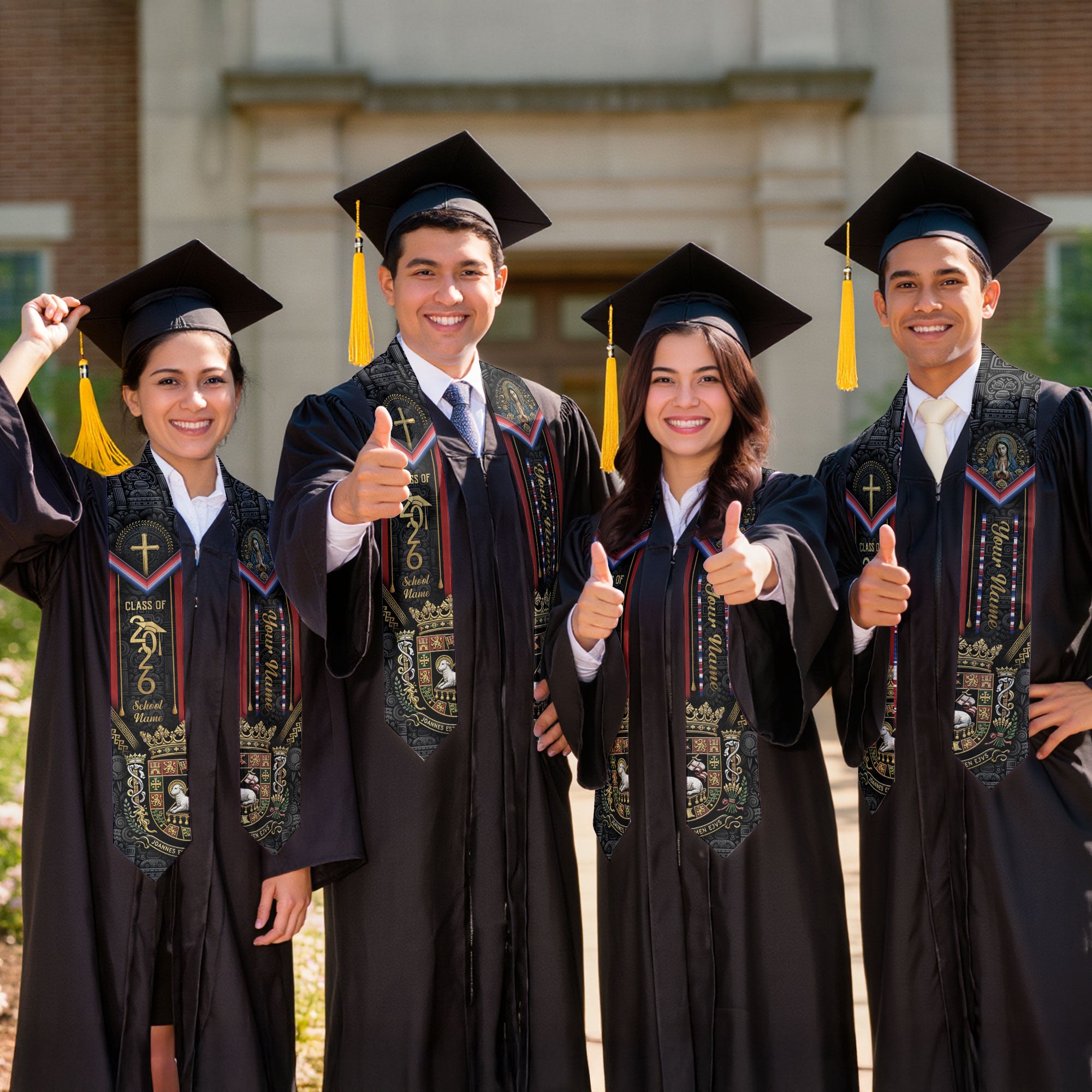 Puerto Rico Stole 2026 - Personalized Graduation Sash with Coat of Arms Emblem