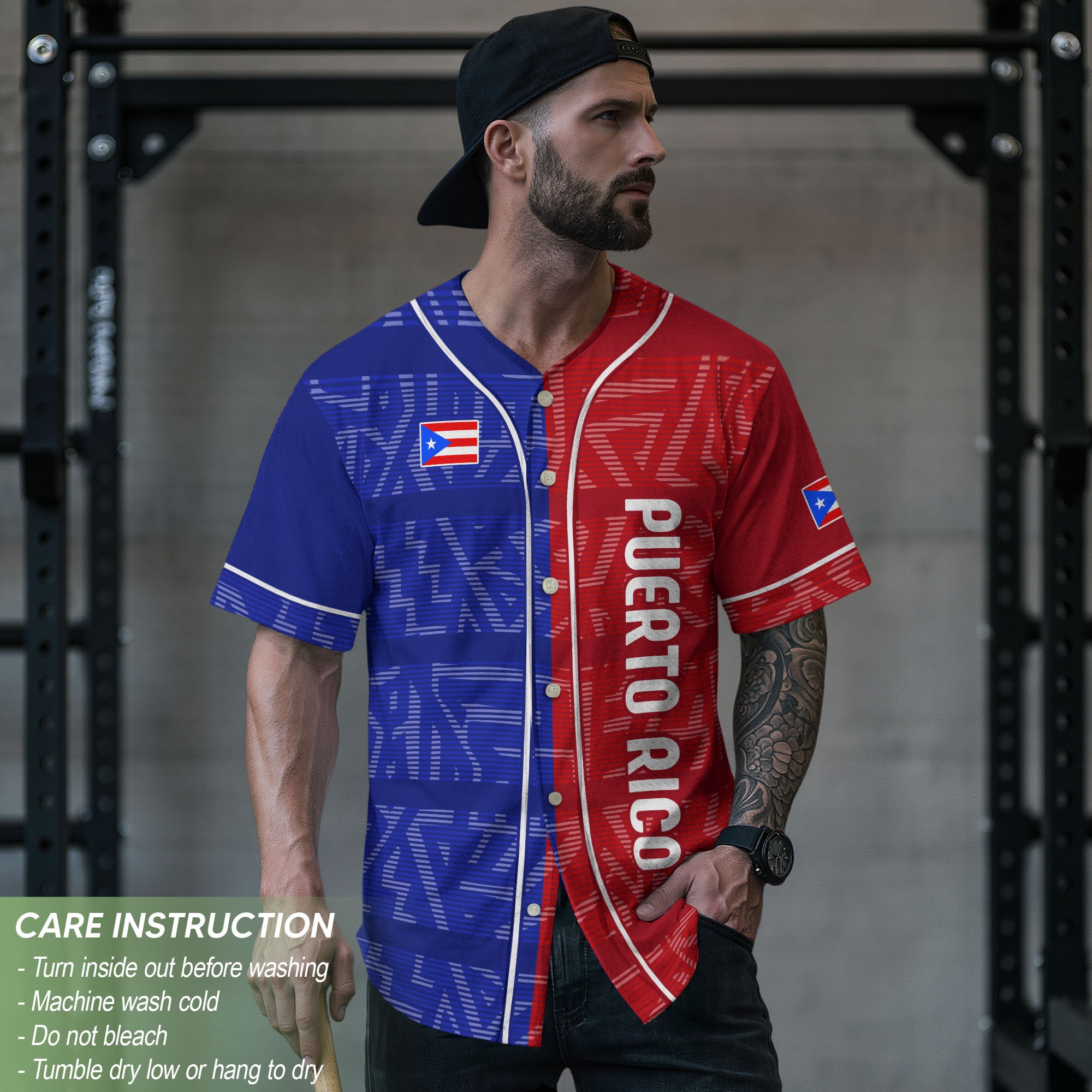 Camiseta de béisbol con estampado floral de hibisco y rana coquí de la fortaleza boricua de Puerto Rico