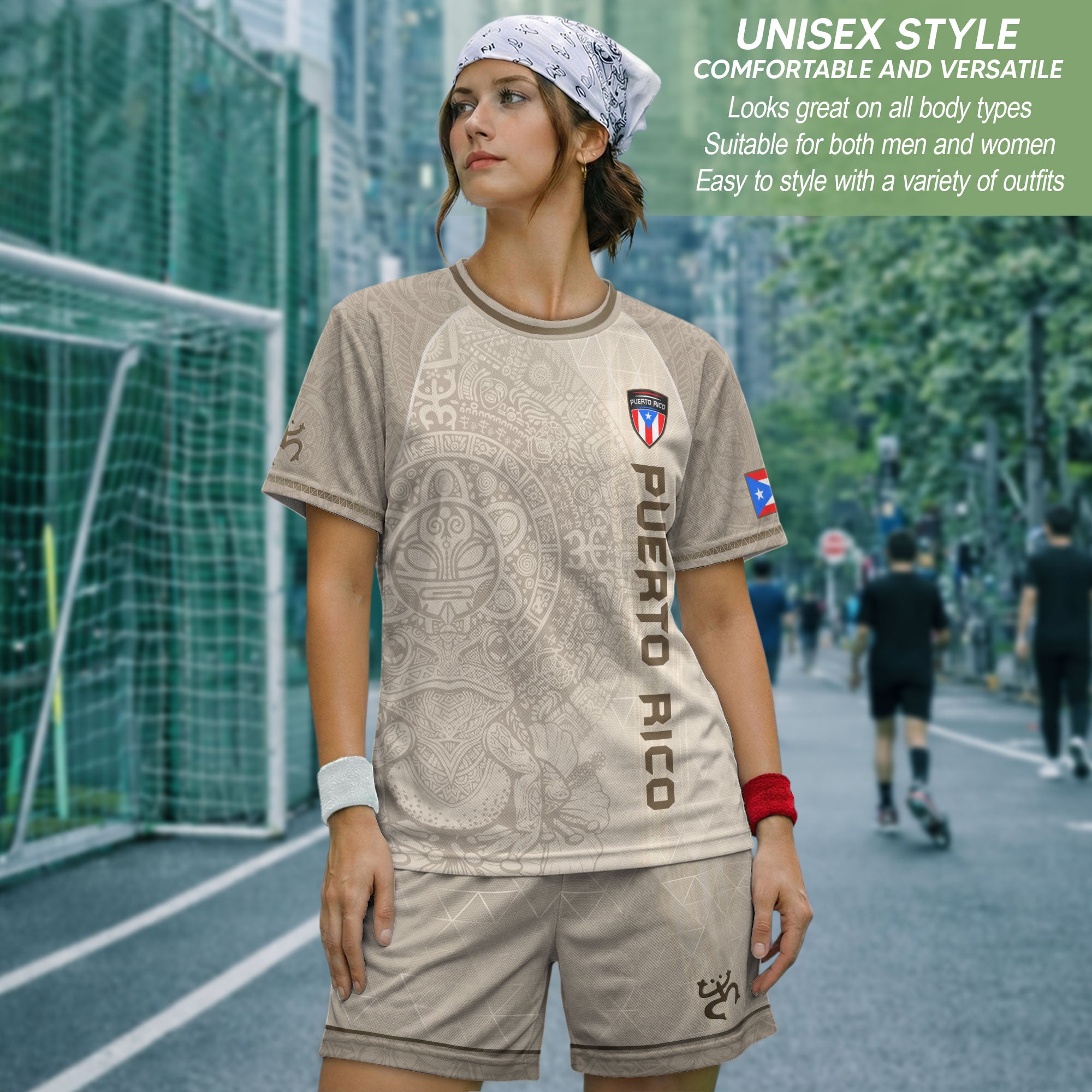 Puerto Rico Heritage Beige Vintage Boricua Athletic Taino Symbols Soccer Jersey