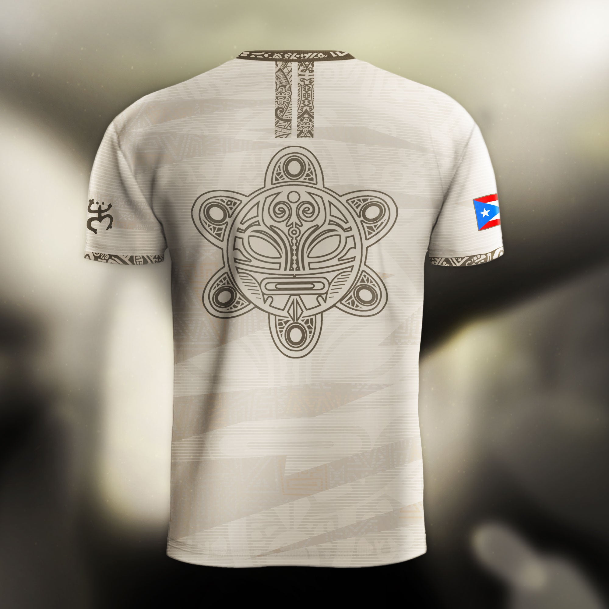 Puerto Rico Beige Gold Taino Tribal Pattern National Heritage Boricua Soccer Jersey