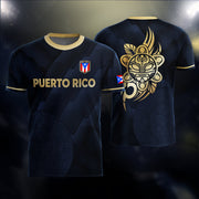 Taino Sun Navy Gold Puerto Rico Soccer Jersey for Men and Women, Boricua Tribal National Pride, Puerto Rico Shirt and Puerto Rico Jersey, Northryn Co.