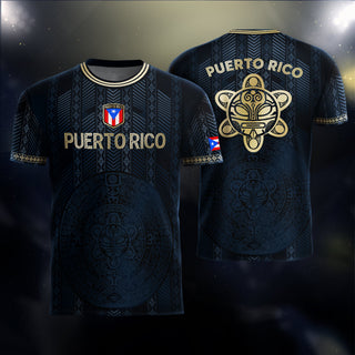 Puerto Rico Soccer Jersey for Men and Women, Navy Gold Taino Sun Tribal National Heritage Boricua, Puerto Rico Jersey, Puerto Rico Shirt, Northryn Co.