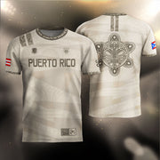 Taino Tribal Beige Gold Puerto Rico Soccer Jersey for Men and Women, Pattern National Heritage, Puerto Rico Shirt and Puerto Rico Jersey, Northryn Co.