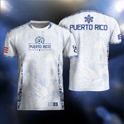 Coqui Frog White Blue Puerto Rico Soccer Jersey for Men and Women, Garita Floral Taino Sun, Top Puerto Rico Jersey and Puerto Rico Shirt, Northryn Co.