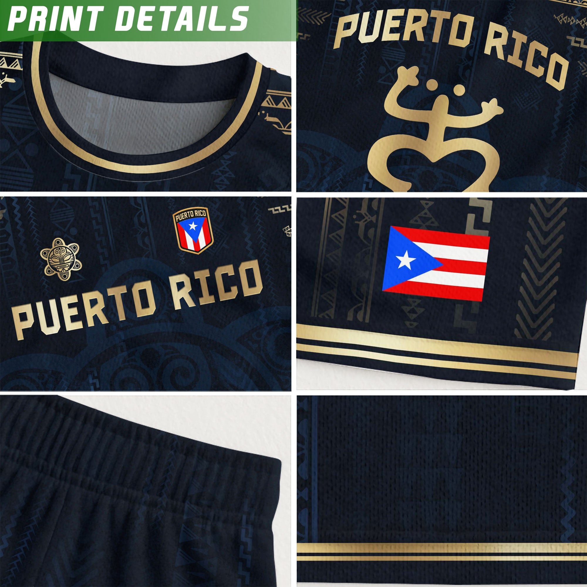 Puerto Rico Navy Gold Coqui Frog Taino Sun National Heritage Boricua Camiseta de fútbol