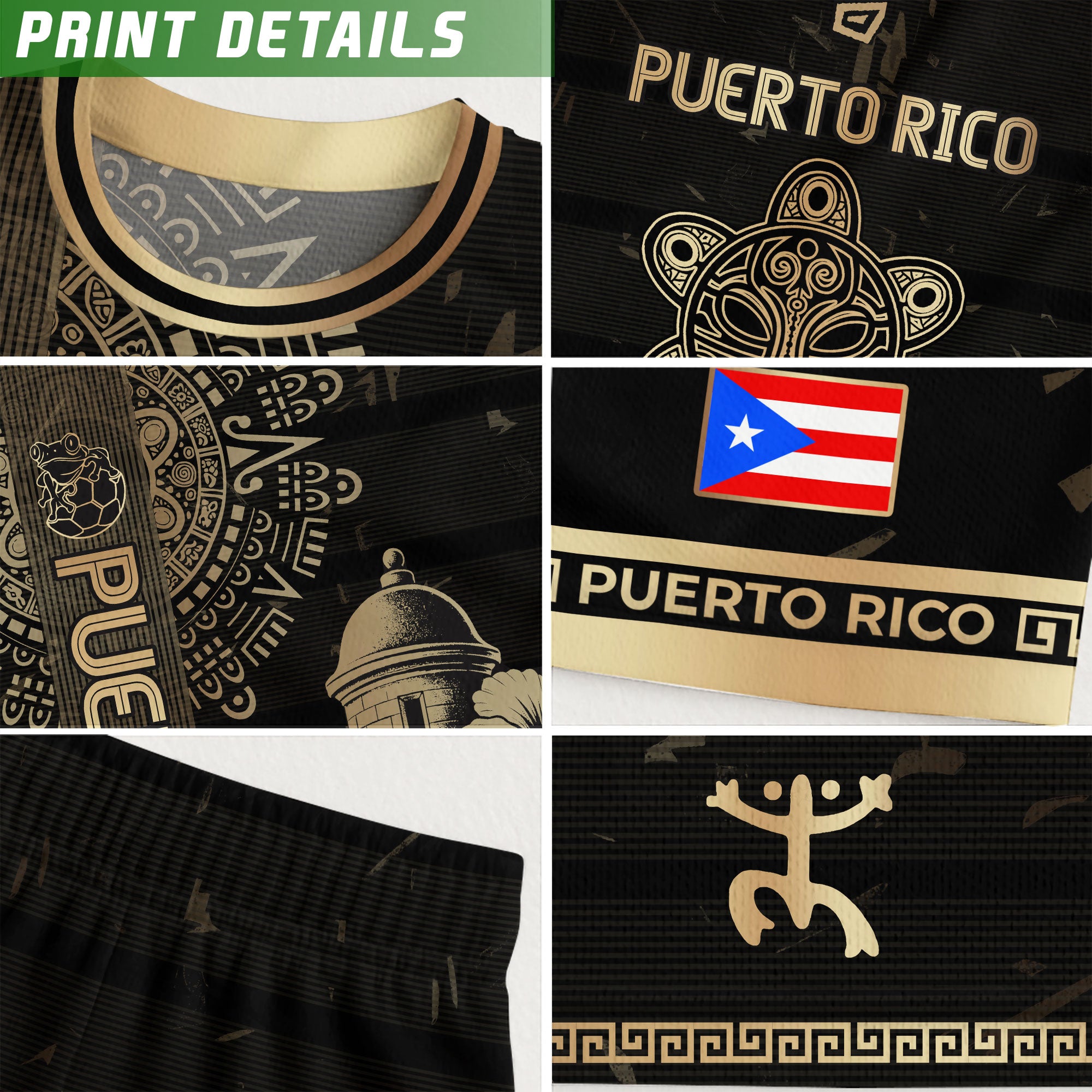 Camiseta de fútbol con máscara taína boricua azul marino de Puerto Rico, bandera tribal, orgullo nacional