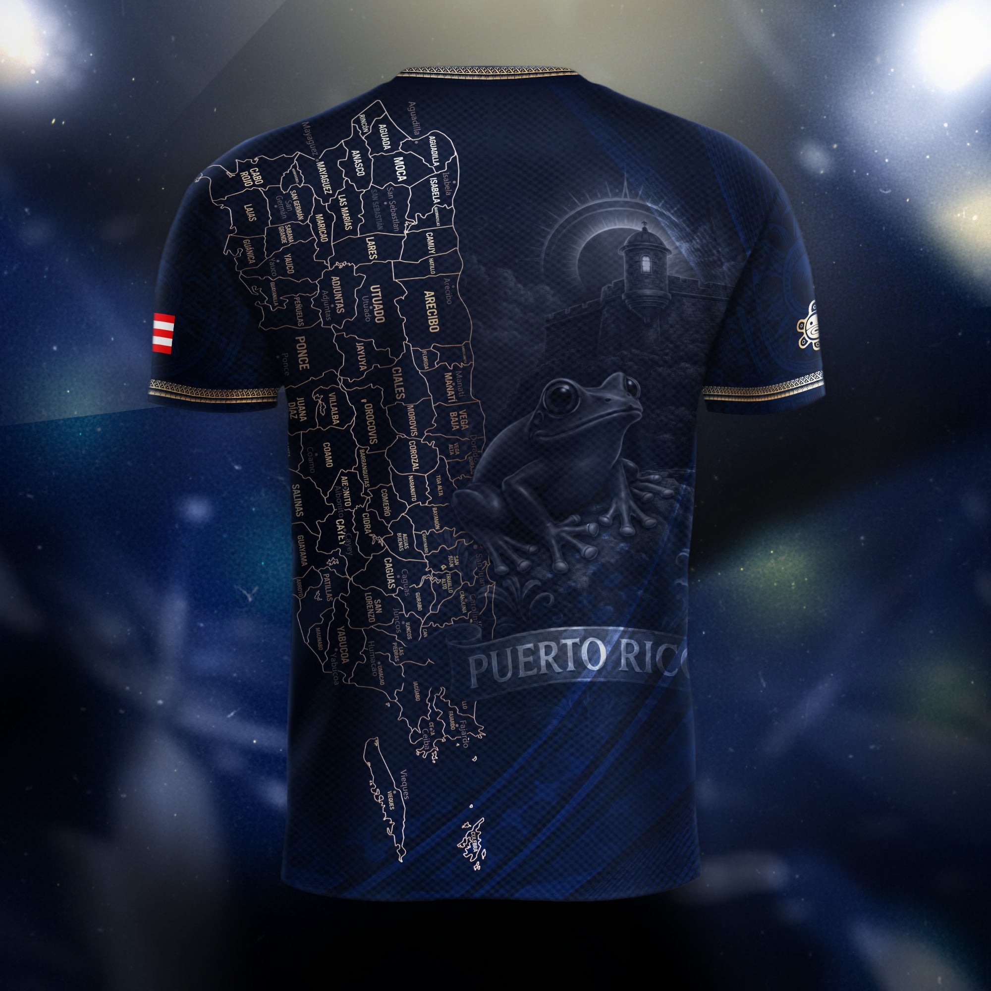 TEST BUNDLE - Puerto Rico Map Boricua Coqui Frog El Morro Gold Navy Heritage Soccer Jersey (Copy)