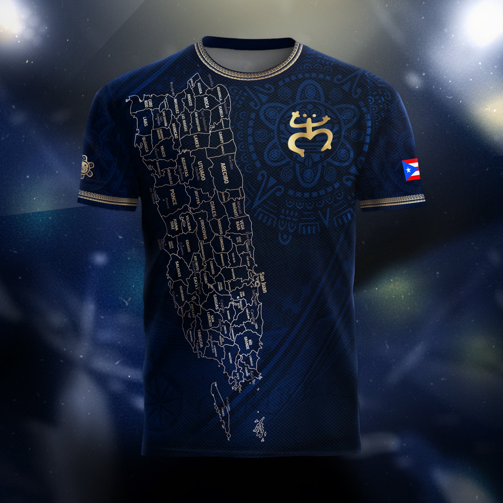 TEST BUNDLE - Puerto Rico Map Boricua Coqui Frog El Morro Gold Navy Heritage Soccer Jersey (Copy)