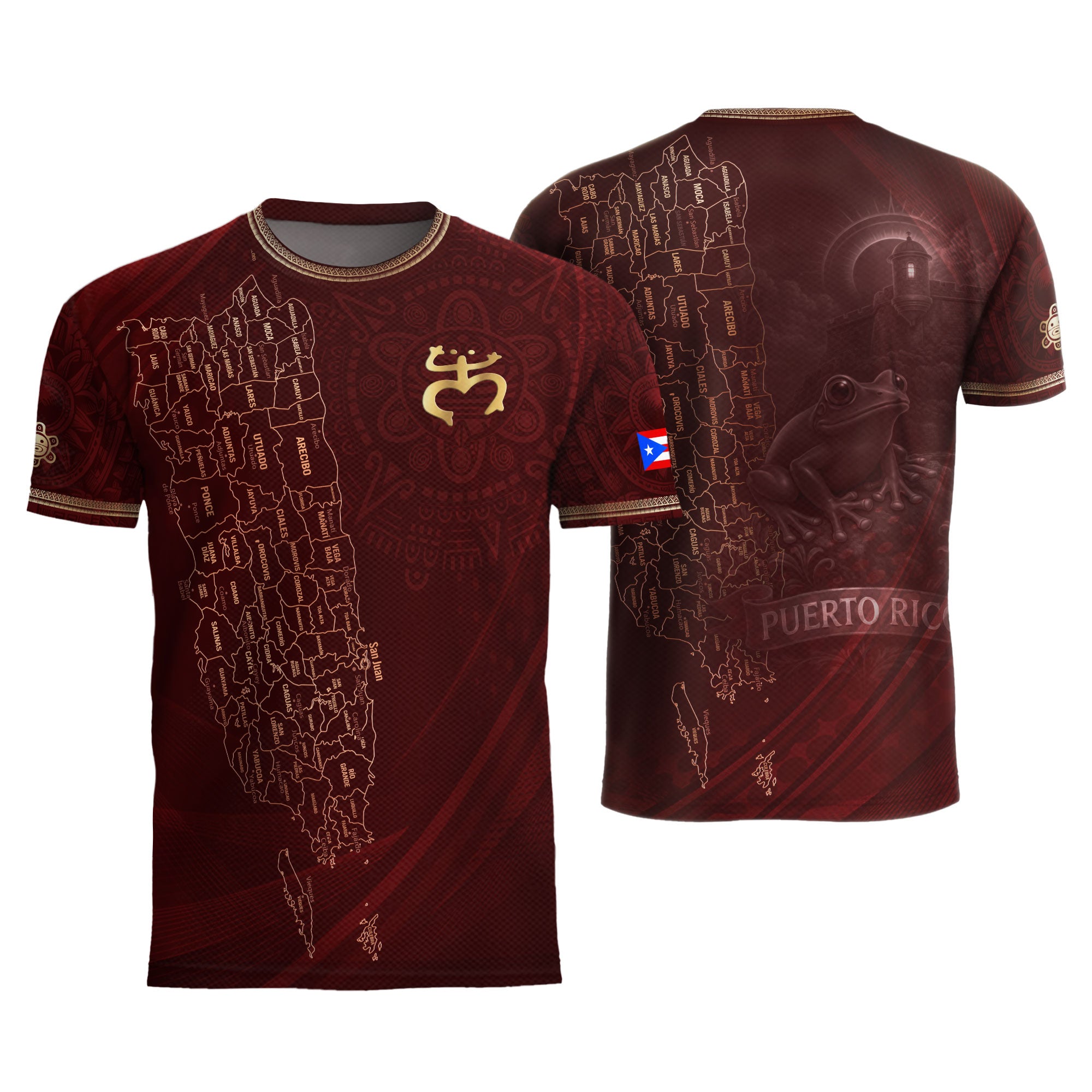 Camiseta de fútbol con máscara taína boricua azul marino de Puerto Rico, bandera tribal, orgullo nacional