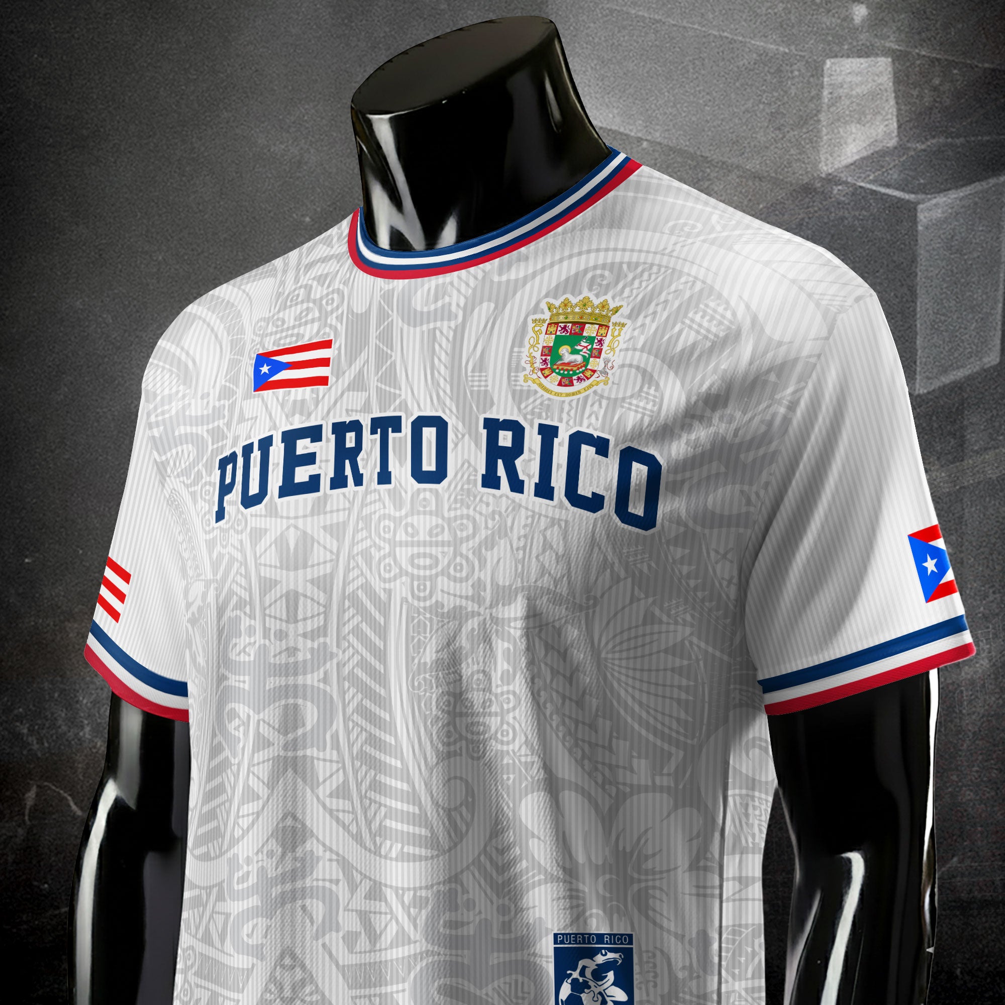 Puerto Rico Blanco Azul Boricua Coqui Rana Tribal Taino Nacional Orgullo Camiseta de Fútbol