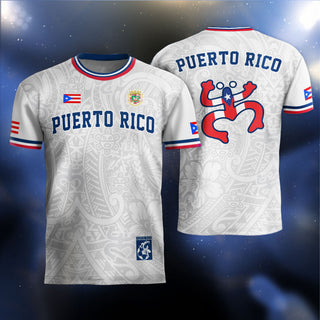 Coqui Frog White Blue Puerto Rico Soccer Jersey for Men and Women, Boricua Tribal Taino National, Puerto Rico Jersey, Puerto Rico Shirt, Northryn Co.