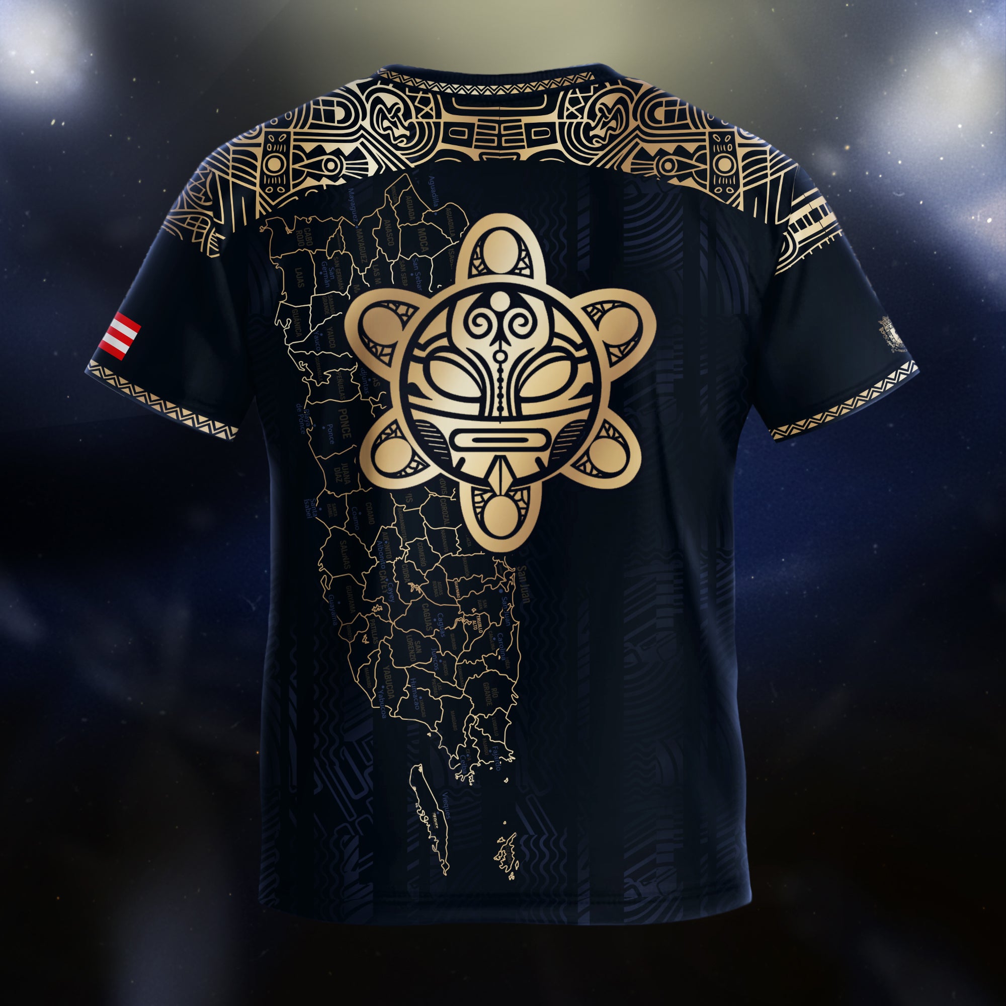 Puerto Rico Kids Youth Navy Gold Taino Sun Garita National Heritage Soccer Jersey