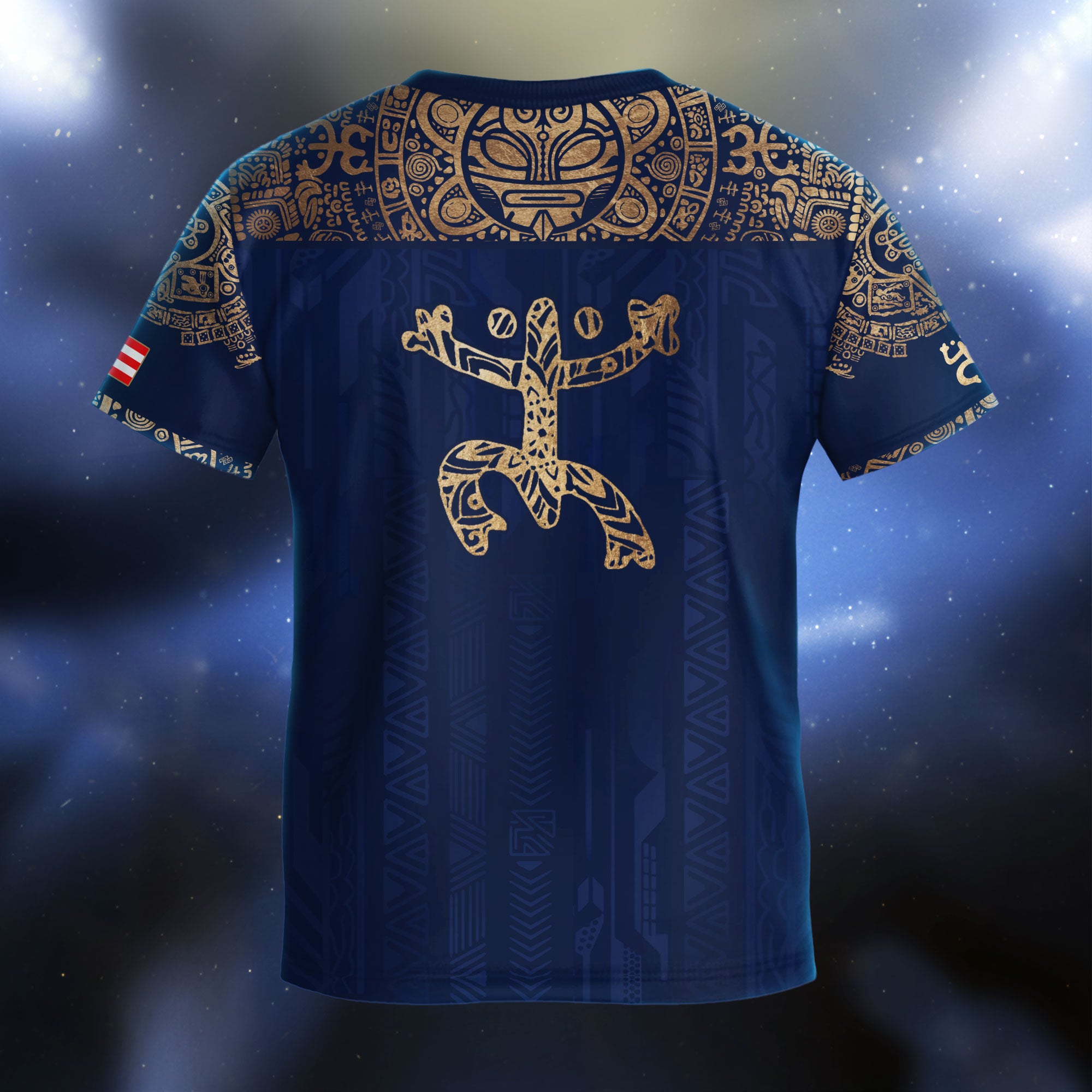 Puerto Rico Kids Youth Navy Gold Coqui Frog Garita Taino Sun Heritage Soccer Jersey