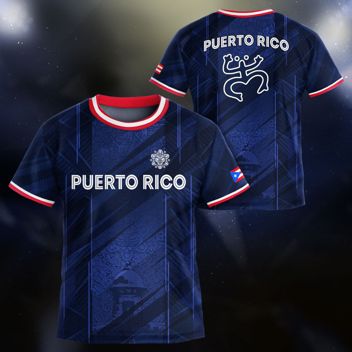 Puerto Rico Kids Youth Navy Coqui Frog Garita Heritage Boricua Soccer Jersey