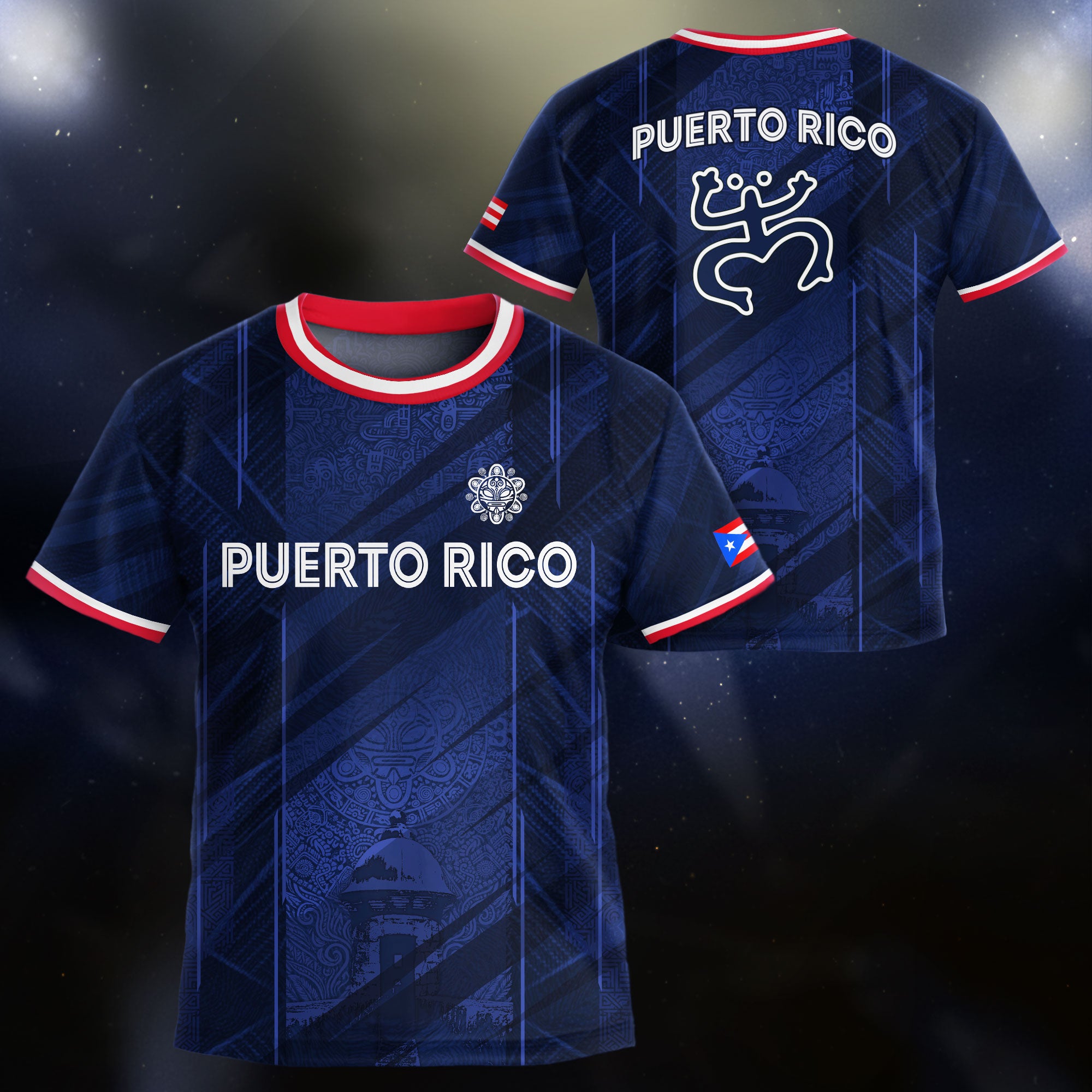 Puerto Rico Kids Youth Navy Coqui Frog Garita Heritage Boricua Soccer Jersey