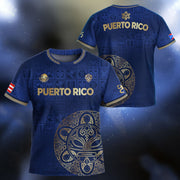 Navy Gold Taino, Kids Puerto Rico Soccer Jersey with Symbols Grid for Boy and Girl, Puerto Rico Kids Soccer Jersey, Youth Soccer Jersey, Northryn Co.