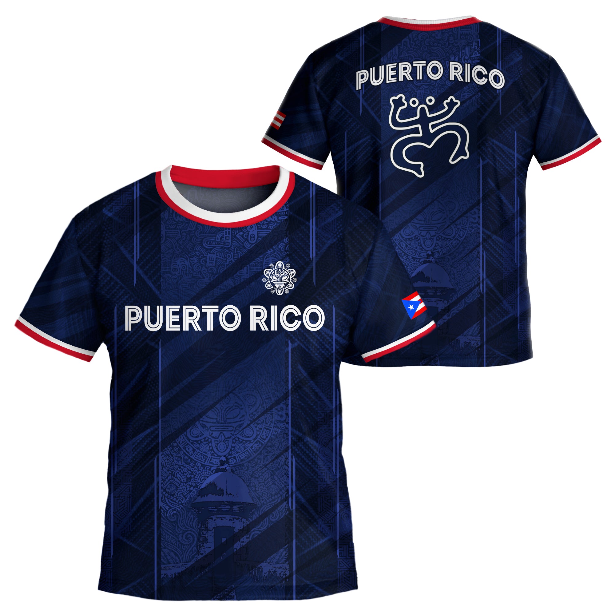 Puerto Rico Kids Youth Navy Coqui Frog Garita Heritage Boricua Soccer Jersey