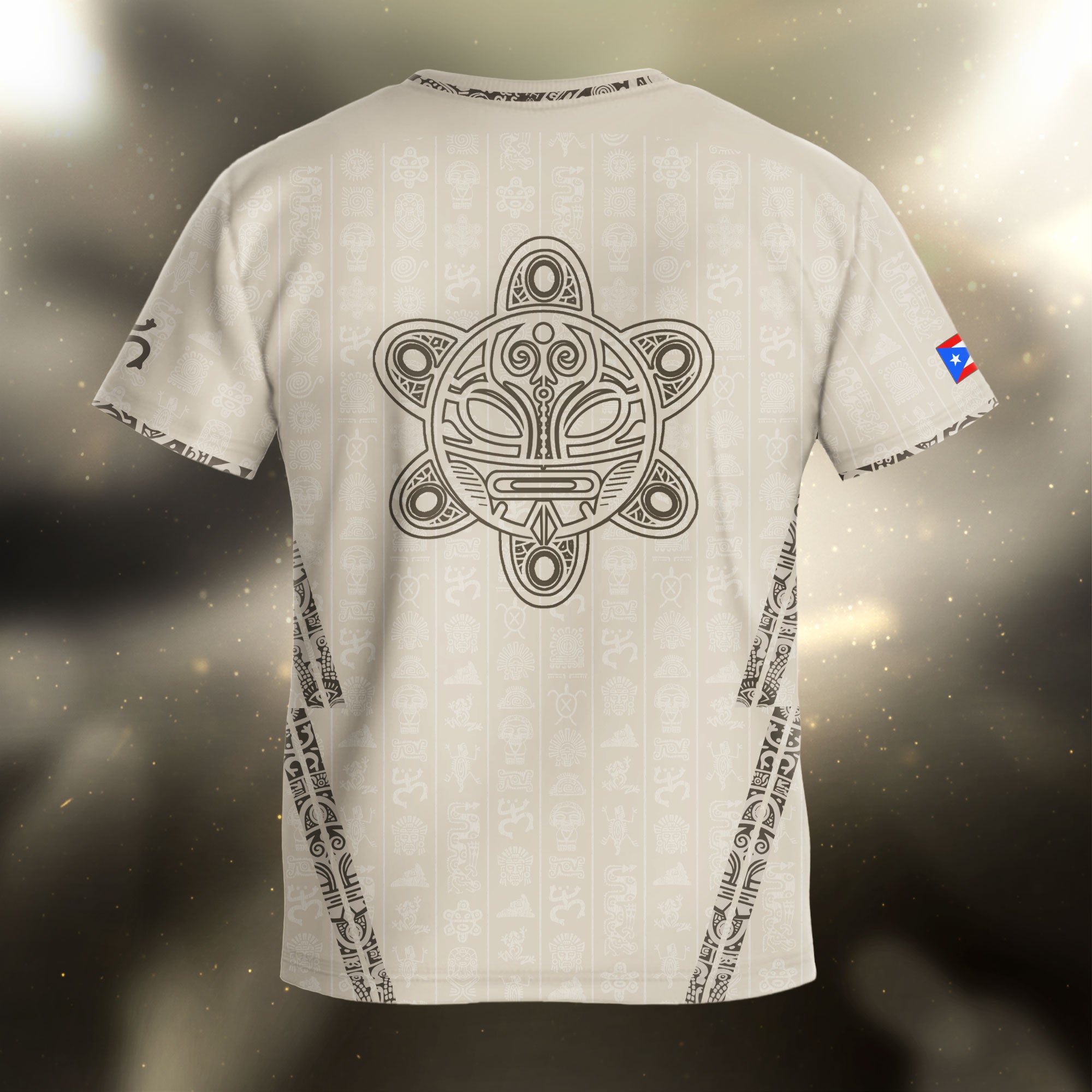 Puerto Rico Kids Youth Beige Gold Taino Sun National Heritage Boricua Art Soccer Jersey