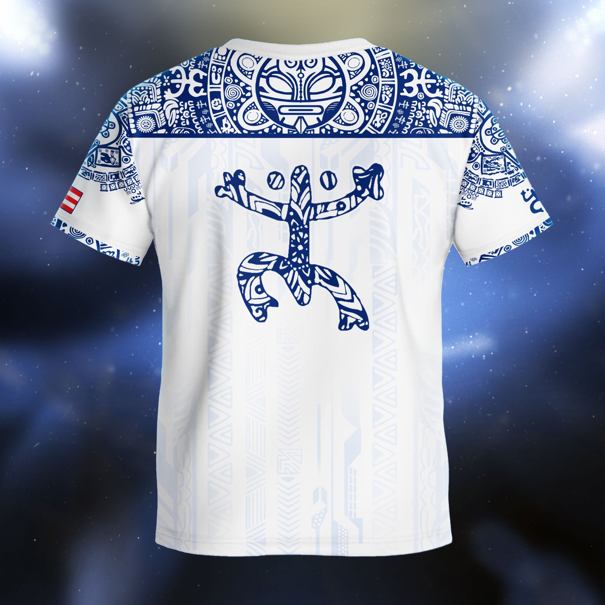 Puerto Rico Niños Jóvenes Blanco Azul Coqui Rana Garita Floral Taino Sun Island Heritage Soccer Jersey