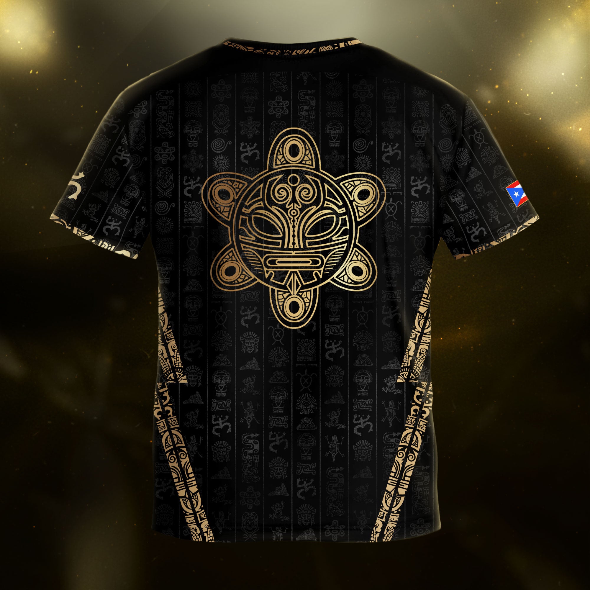 Puerto Rico Kids Youth Black Gold Taino Sun National Heritage Boricua Pride Soccer Jersey