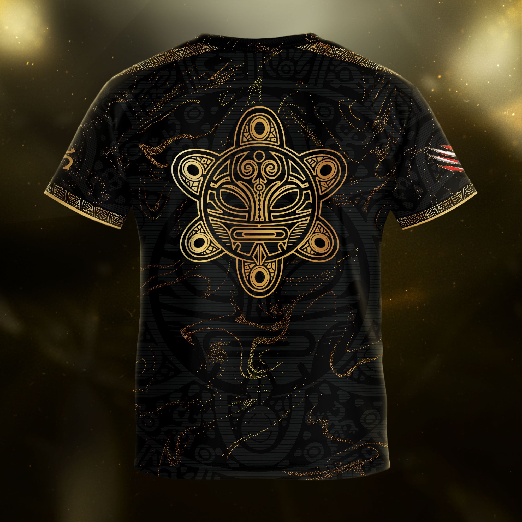 Puerto Rico Kids Youth Black Gold Abstract Taino Sun National Heritage Boricua Soccer Jersey