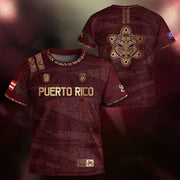 Maroon Gold, Kids Puerto Rico Soccer Jersey with Taino Tribal for Boy and Girl, Puerto Rico Kids Soccer Jersey Meets Youth Soccer Jersey, Northryn Co.