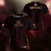 Maroon Gold Taino, Kids Puerto Rico Soccer Jersey with Sun Boricua for Boy and Girl, Puerto Rico Kids Soccer Jersey, Youth Soccer Jersey, Northryn Co.