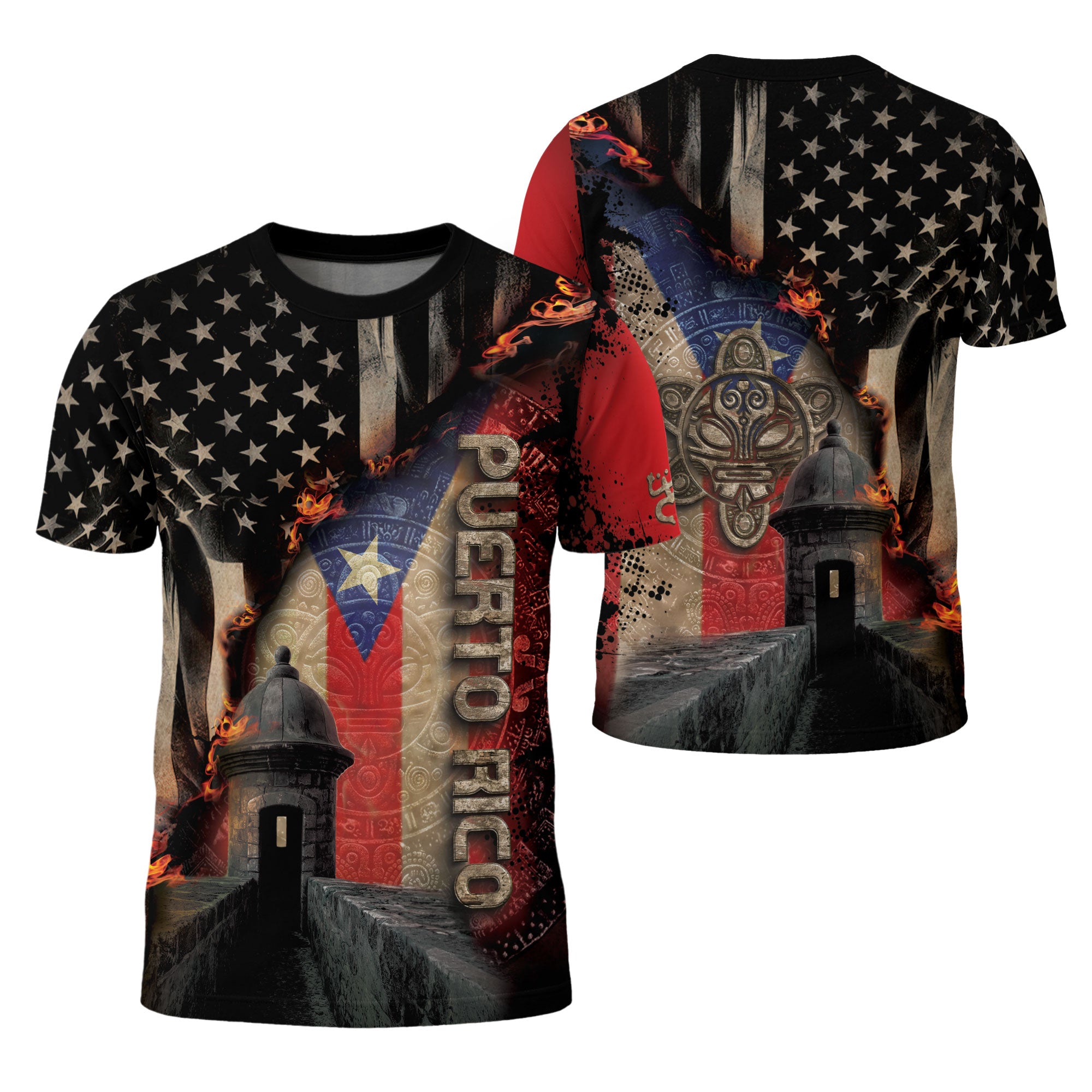 Puerto Rico USA Heritage Garita Taino Pride Boricua Roots Patriotic Spirit Shirt
