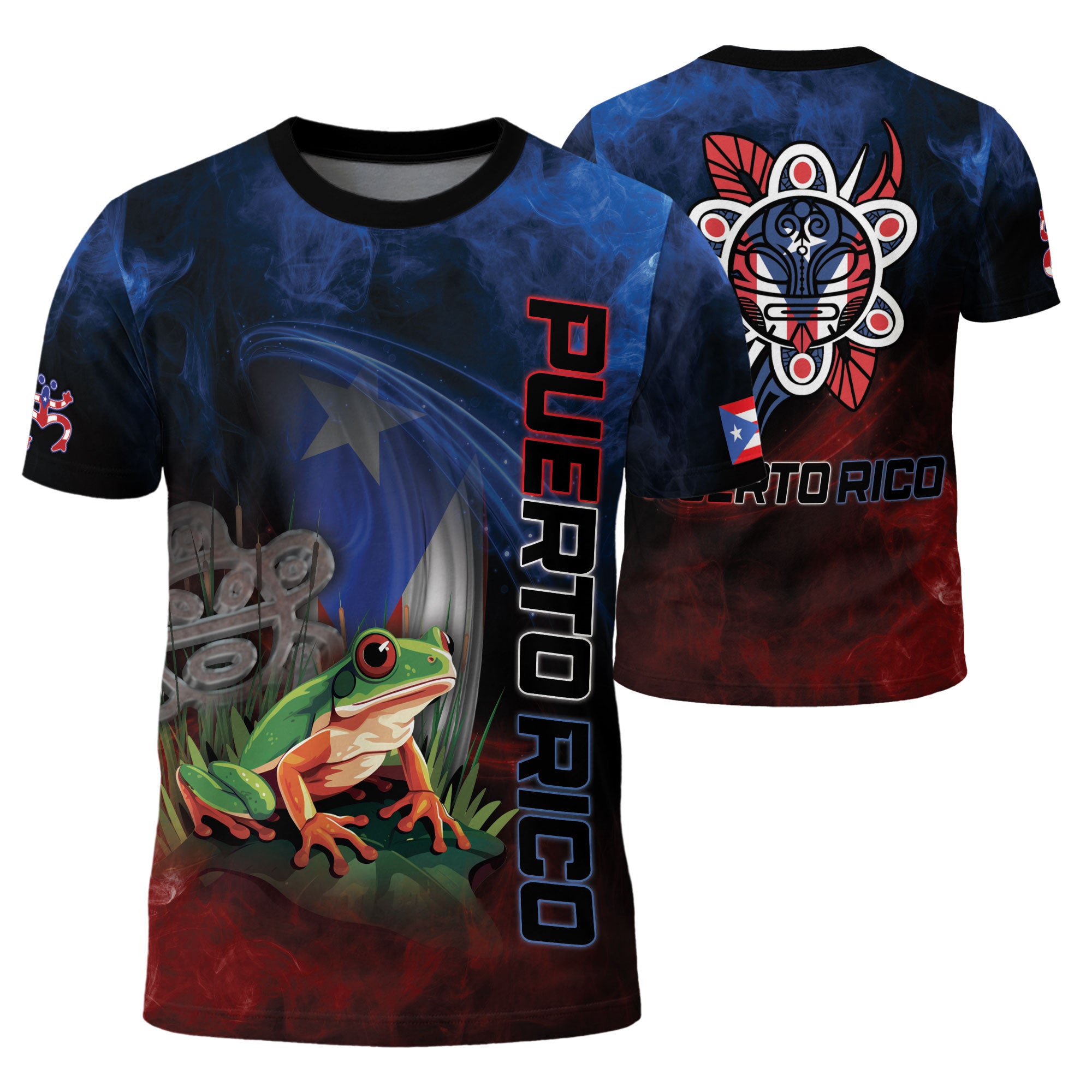 Puerto Rico Coqui Frog Galaxy Nebula Heritage Boricua Pride Tribal Culture Shirt