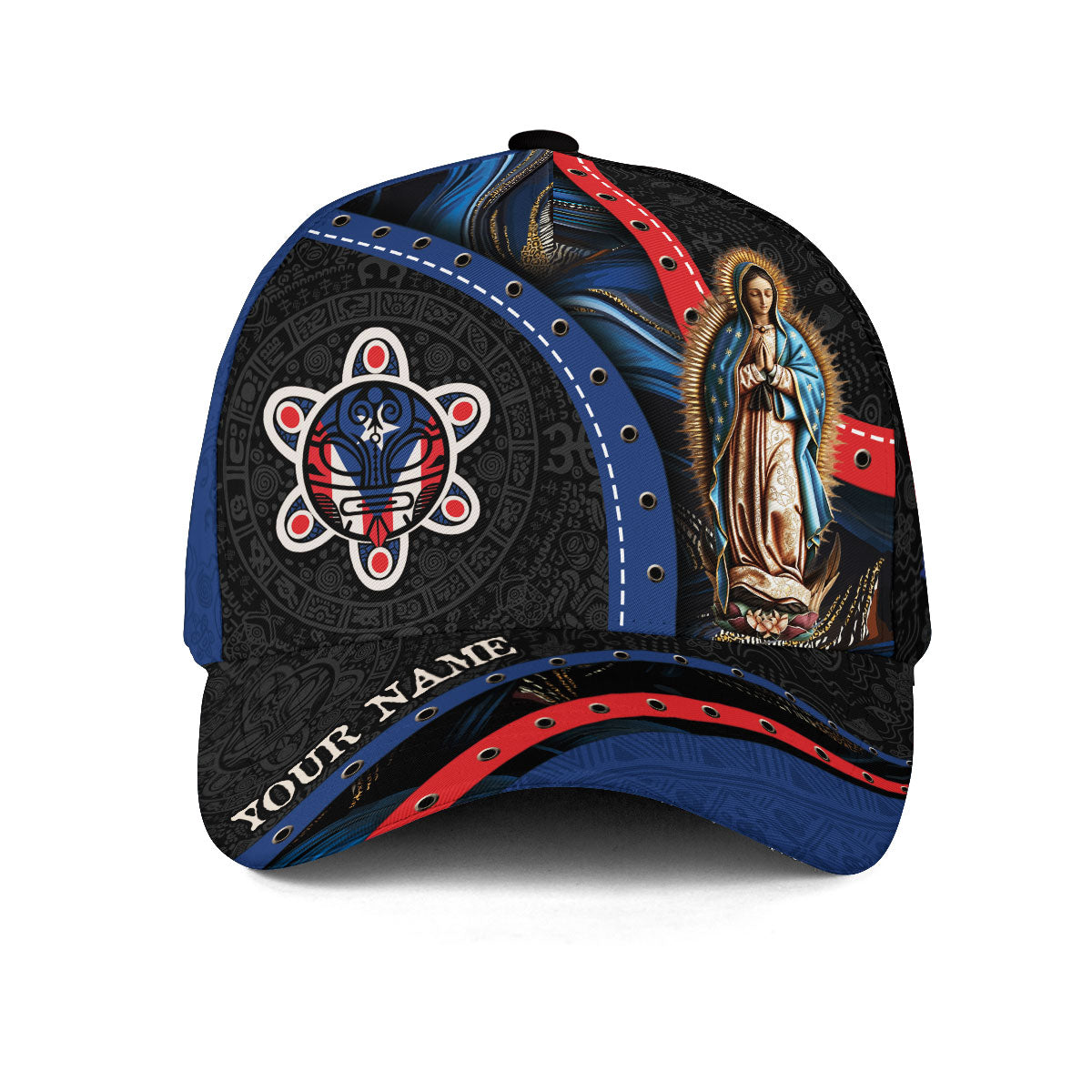 Puerto Rico Baseball Cap Virgin Mary Taino Design Custom Name Boricua Pride Hat