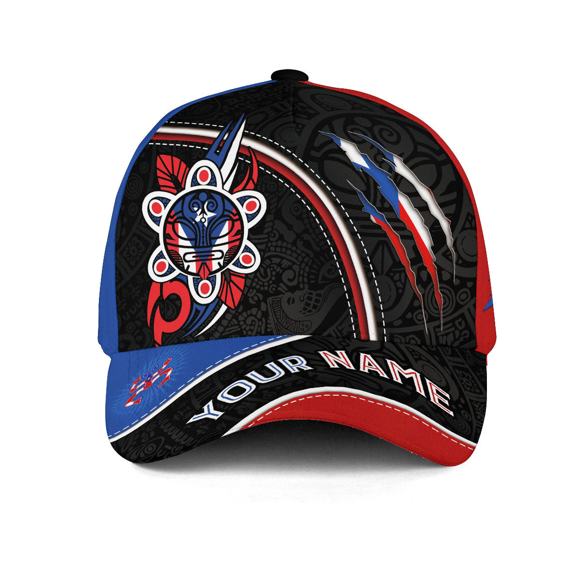 Puerto Rico Baseball Cap Taino Art Claw Mark Custom Name Boricua Pride Hat