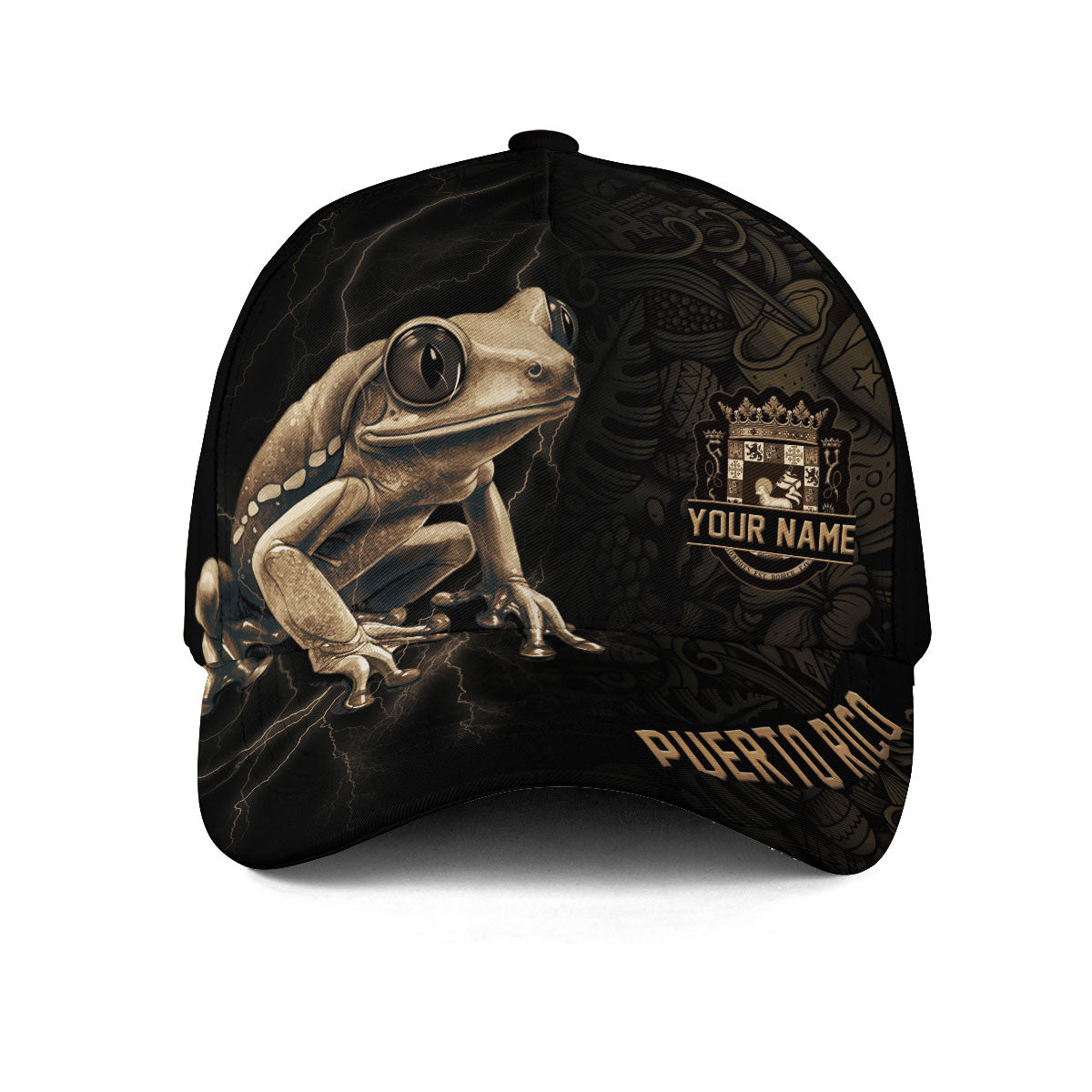 Puerto Rico Baseball Cap Coqui Frog Custom Name Boricua National Hat For Men